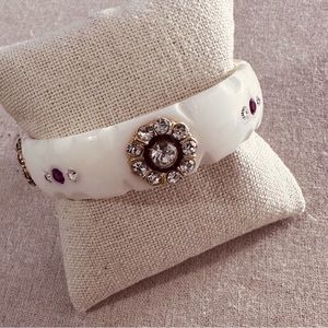 Chamak By Priya | Bracelet | White Acrylic Plastic with Crystals & Stones